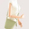 Flow Pistachio Green Leather Handbag crossbody strap
