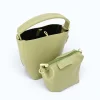 Flow Pistachio Green Leather Handbag interior bag