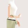 Flow Pistachio Green Leather Handbag model
