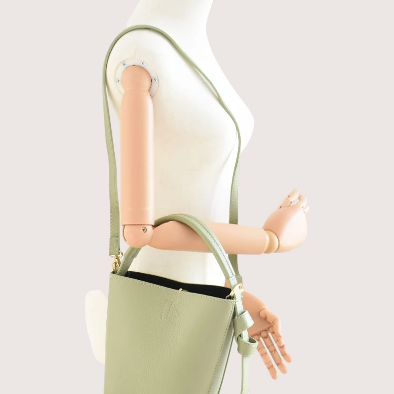 Flow Pistachio Green Leather Handbag shoulder