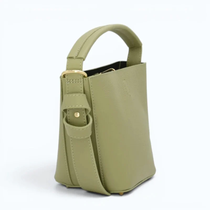 Flow Pistachio Green Leather Handbag side