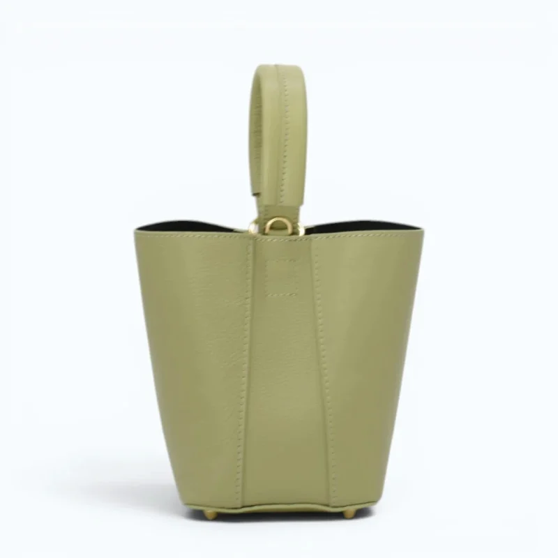 Flow Pistachio Green Leather Handbag style2 back