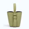 Flow Pistachio Green Leather Handbag style2 front