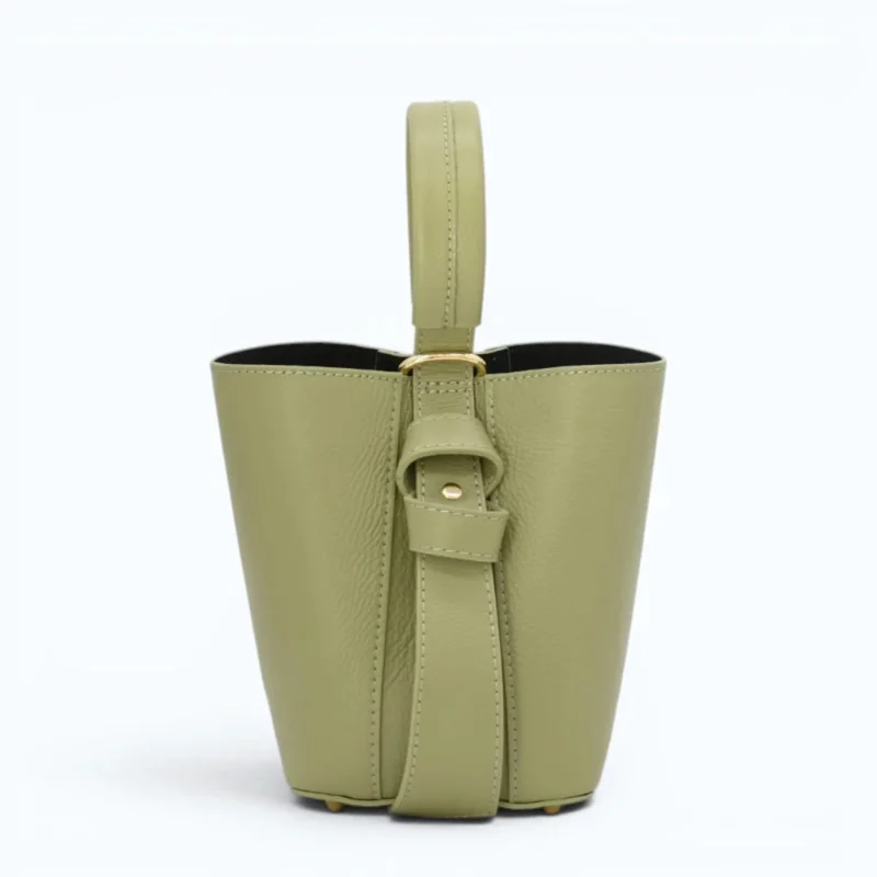 Flow Pistachio Green Leather Handbag style2 front