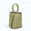 Flow Pistachio Green Leather Handbag style2 right side