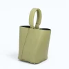 Flow Pistachio Green Leather Handbag style2 side
