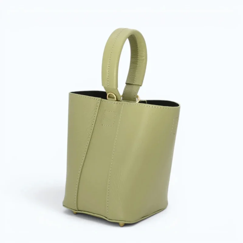 Flow Pistachio Green Leather Handbag style2 side