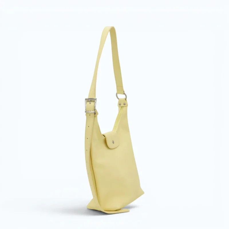 Love Butter Yellow Tote Leather Bag left side
