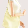 Love Butter Yellow Tote Leather Bag shoulder detail