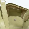 Love pistachio green Tote Leather Bag interior pocket