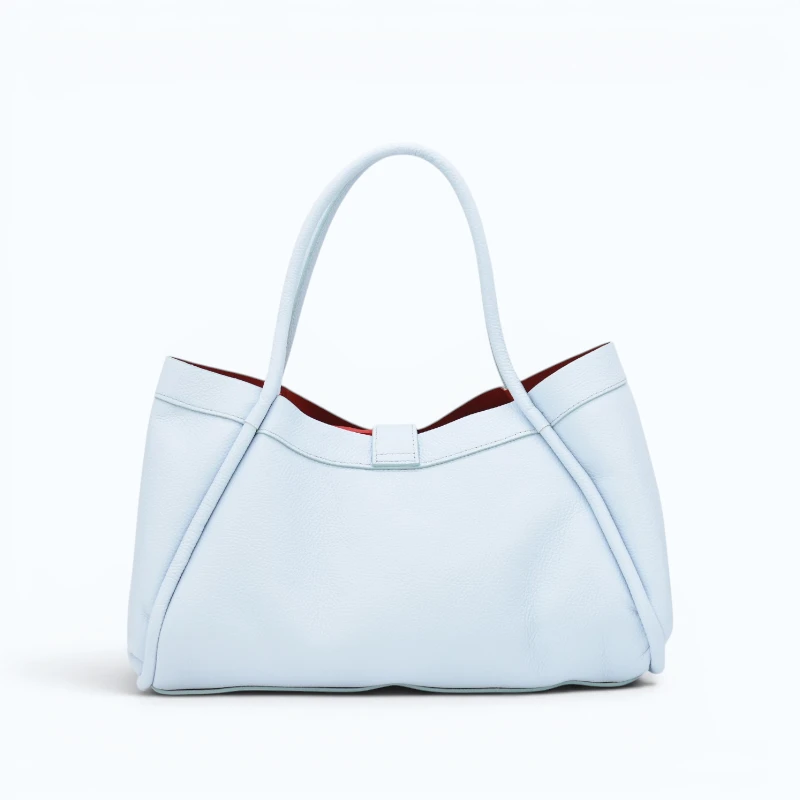 Marge Baby Blue Leather Handbag back
