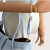 Marge Baby Blue Leather Handbag strap detail