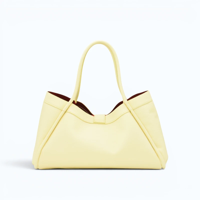 Marge butter yellow Leather handbag back