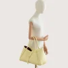 Marge butter yellow Leather handbag hand
