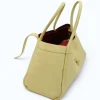Marge butter yellow Leather handbag interior