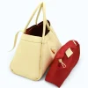 Marge butter yellow Leather handbag interior bag