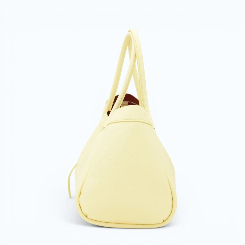 Marge butter yellow Leather handbag lateral