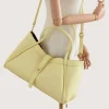 Marge butter yellow Leather handbag shoulder