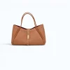Marge camel Leather Handbag front