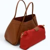 Marge camel Leather Handbag interior bag