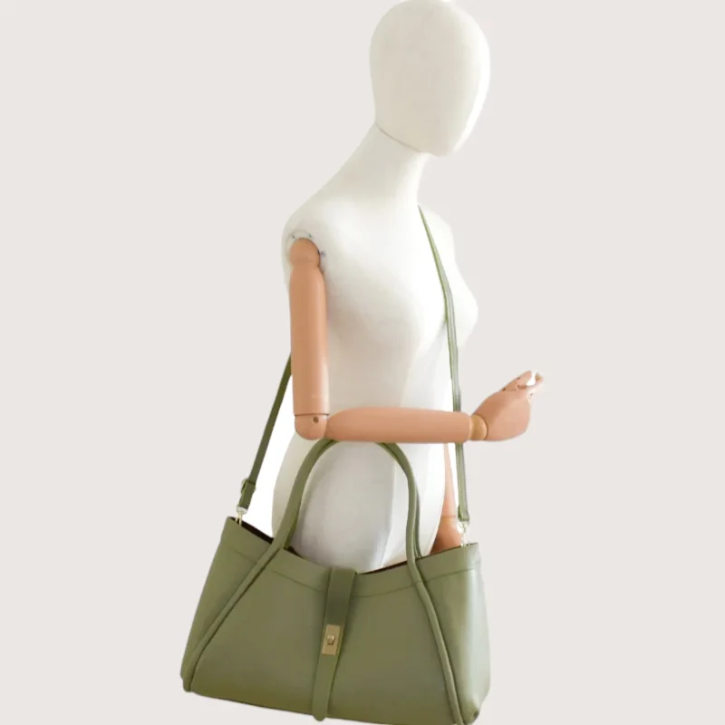 Marge Pistachio Green Leather Handbag crossbody