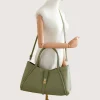Marge Pistachio Green Leather Handbag crossbody model