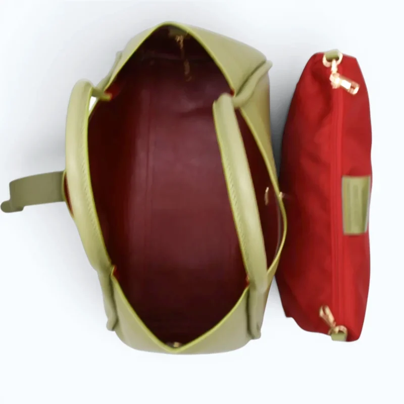 Marge Pistachio Green Leather Handbag interior detail