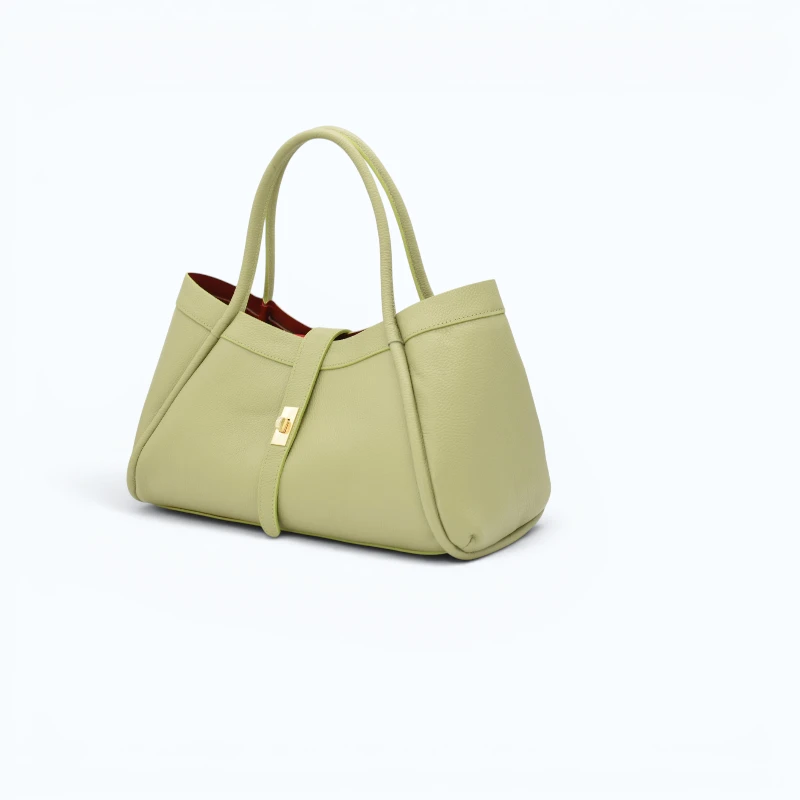 Marge Pistachio Green Leather Handbag side