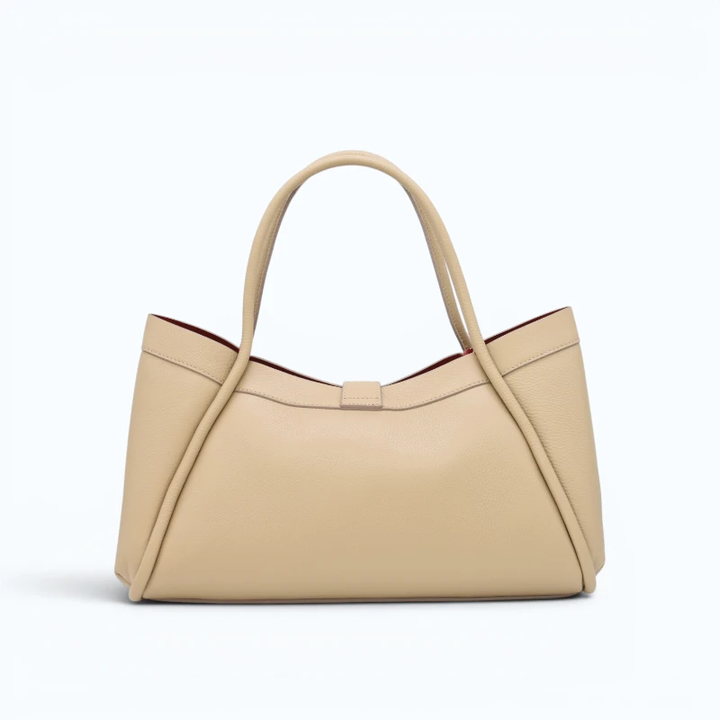 Marge Taupe Leather Handbag back