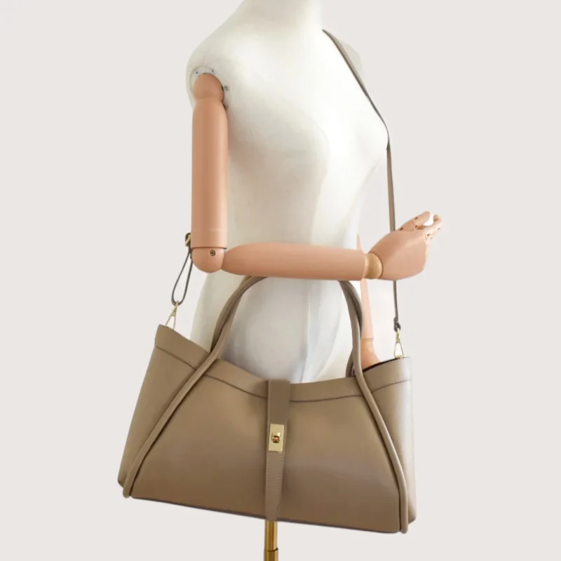 Marge Taupe Leather Handbag crossbody