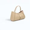 Marge Taupe Leather Handbag side left