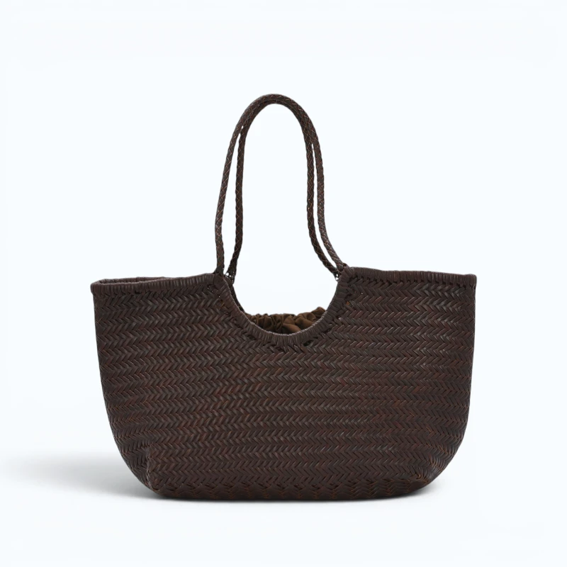 Summer Brown Leather Tote Bag back