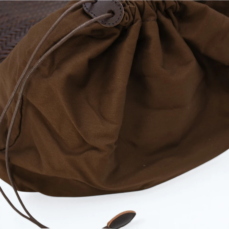 Summer Brown Leather Tote Bag detailed interior bag