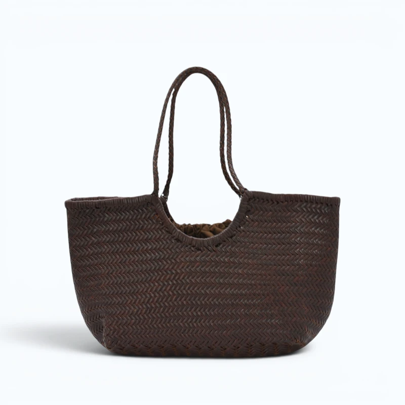 Summer Brown Leather Tote Bag