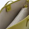 lime green leather tote bag interior detail lime green leather tote bag interior detail