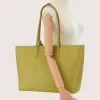 lime green leather tote bag interior on model 3 lime green leather tote bag interior on model 3