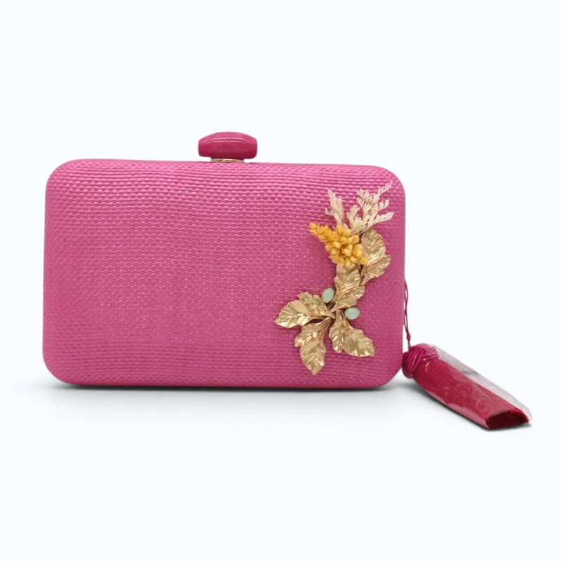 fleur d or clutch pink clutch