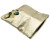 handmaded clutch leather bag opened