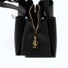 Bruna Black Leather Handbag closing details