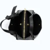Bruna Black Leather Handbag interior details