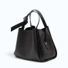 Bruna Black Leather Handbag side view