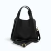 Bruna Black Leather Handbag with strap