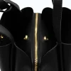 Bruna Black Leather Handbag zip