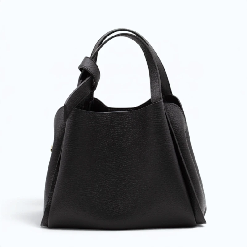 Bruna Black Leather Handbag