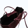 mag l bordeaux suede leather handbag interiores