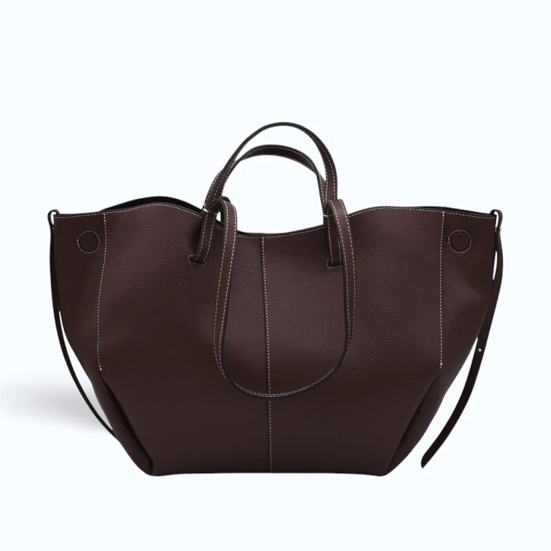 mag-l-burgundy-leather-handbag-front Mag L Burgundy Leather Handbag fromt