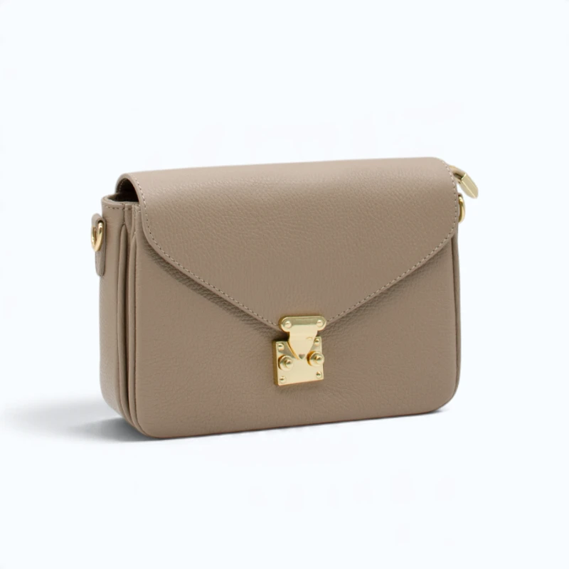 margot beige leather crossbody bag side view