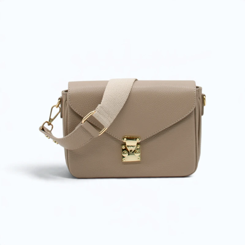 margot beige leather crossbody bag strap