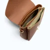 margot camel leather crossbody bag interior