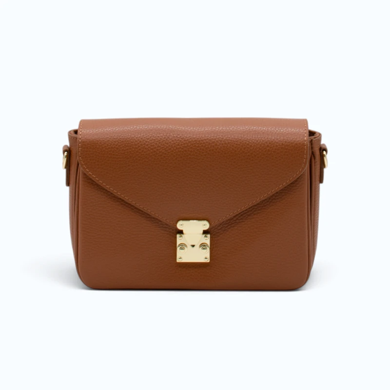 margot camel leather crossbody bag